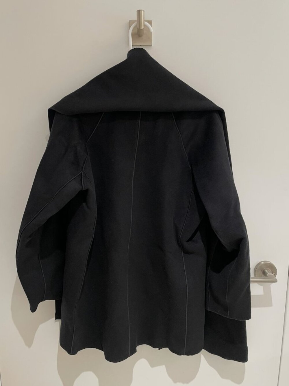 NWOT J. Crew Scarf coat in drapey wool blend Black Size XXS - Picture 7 of 7